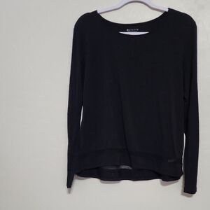 Athleta Elegant Black Long Sleeve Top